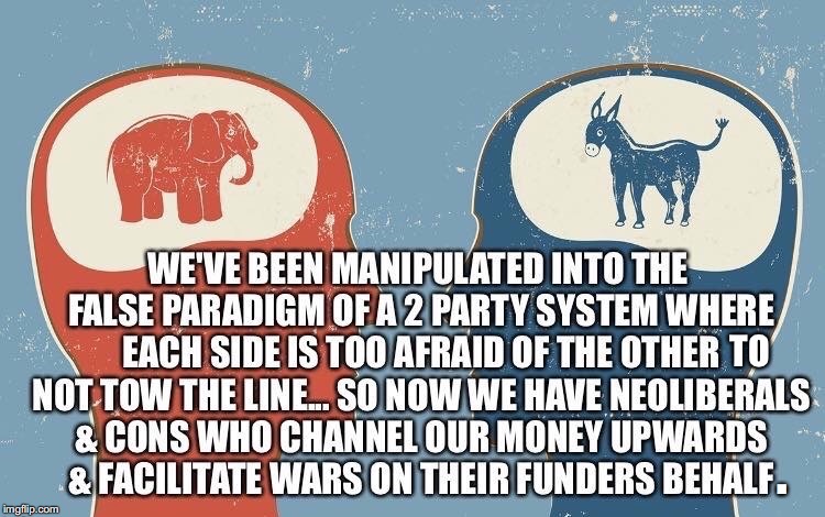 Underneath The Surface | . | image tagged in duopoly,neocons,neoliberals,false paradigm,money,funders | made w/ Imgflip meme maker