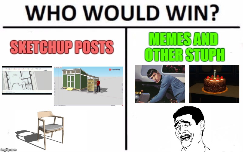 Welcome to google plus! | MEMES AND OTHER STUPH; SKETCHUP POSTS | image tagged in memes,who would win,sketchup vs memes | made w/ Imgflip meme maker