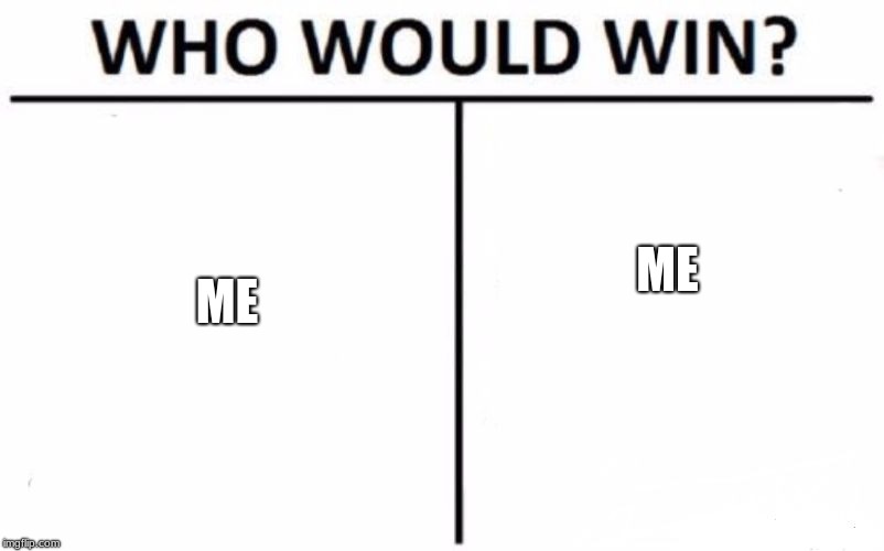 Who Would Win? Meme | ME; ME | image tagged in memes,who would win | made w/ Imgflip meme maker