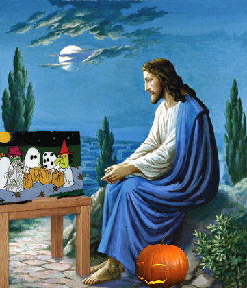 High Quality It's The Great Pumpkin, Jesus! Blank Meme Template