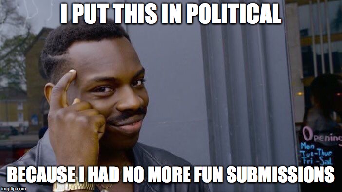 It's only logical | I PUT THIS IN POLITICAL; BECAUSE I HAD NO MORE FUN SUBMISSIONS | image tagged in memes,roll safe think about it | made w/ Imgflip meme maker