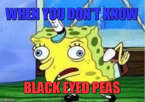 Mocking Spongebob Meme | WHEN YOU DON'T KNOW; BLACK EYED PEAS | image tagged in memes,mocking spongebob | made w/ Imgflip meme maker