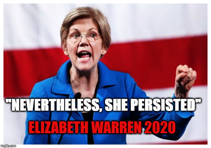 Elizabeth Warren 2020 | "NEVERTHELESS, SHE PERSISTED"; ELIZABETH WARREN 2020 | image tagged in president,sanity,usa | made w/ Imgflip meme maker