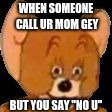 uno | WHEN SOMEONE CALL UR MOM GEY; BUT YOU SAY "NO U" | image tagged in dank jerry,memes,meme,your mom,no u | made w/ Imgflip meme maker