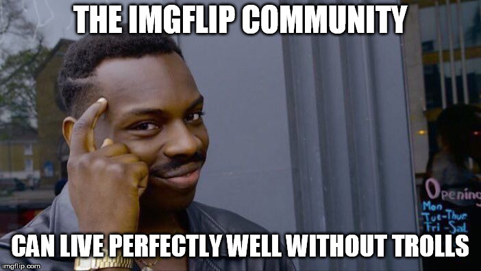 Roll Safe Think About It Meme | THE IMGFLIP COMMUNITY CAN LIVE PERFECTLY WELL WITHOUT TROLLS | image tagged in memes,roll safe think about it | made w/ Imgflip meme maker