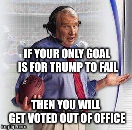 And then.... boom Trump has another Republican vote | IF YOUR ONLY GOAL IS FOR TRUMP TO FAIL; THEN YOU WILL GET VOTED OUT OF OFFICE | image tagged in no shit madden,trump trues,memes to a meme | made w/ Imgflip meme maker