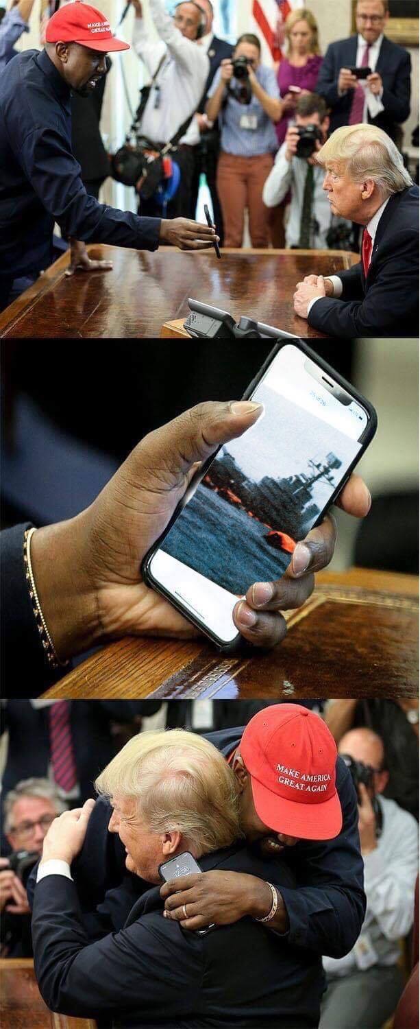 High Quality Trump Kanye Phone Blank Meme Template