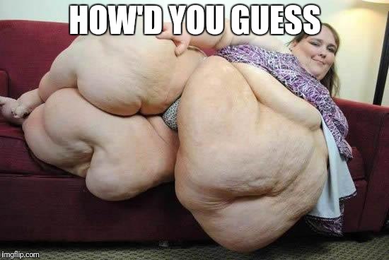 fat girl | HOW'D YOU GUESS | image tagged in fat girl | made w/ Imgflip meme maker