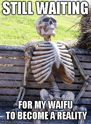 I know how it feels. | STILL WAITING; FOR MY WAIFU TO BECOME A REALITY | image tagged in memes,waiting skeleton | made w/ Imgflip meme maker
