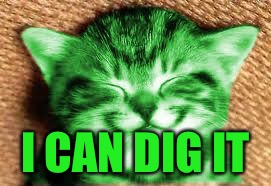 happy RayCat | I CAN DIG IT | image tagged in happy raycat | made w/ Imgflip meme maker