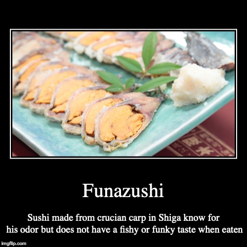 Funazushi | image tagged in demotivationals,sushi,japan | made w/ Imgflip demotivational maker