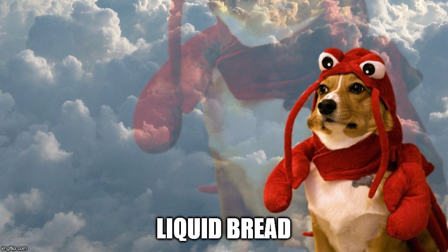 Corgi Ascended Lobster | LIQUID BREAD | image tagged in corgi ascended lobster | made w/ Imgflip meme maker