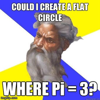 image tagged in pi  3,flat circle | made w/ Imgflip meme maker