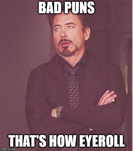 That face you make | BAD PUNS; THAT'S HOW EYEROLL | image tagged in that face you make | made w/ Imgflip meme maker