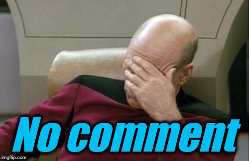 Captain Picard Facepalm Meme | No comment | image tagged in memes,captain picard facepalm | made w/ Imgflip meme maker