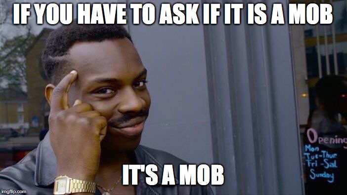 Roll Safe Think About It Meme | IF YOU HAVE TO ASK IF IT IS A MOB IT'S A MOB | image tagged in memes,roll safe think about it | made w/ Imgflip meme maker