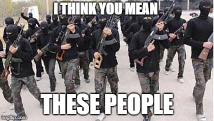 ISIS | I THINK YOU MEAN THESE PEOPLE | image tagged in isis | made w/ Imgflip meme maker