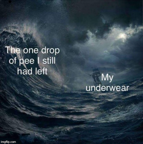 Every time | . | image tagged in funny,funny memes,pee,underwear | made w/ Imgflip meme maker