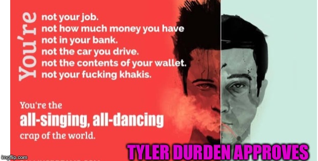 TYLER DURDEN APPROVES | made w/ Imgflip meme maker