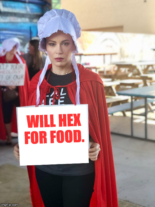 Alyssa Milano Sign | WILL HEX FOR FOOD. | image tagged in alyssa milano sign | made w/ Imgflip meme maker