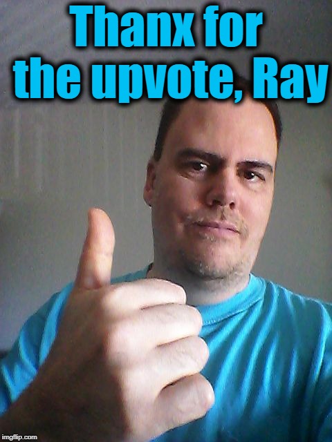 Thumbs up | Thanx for the upvote, Ray | image tagged in thumbs up | made w/ Imgflip meme maker