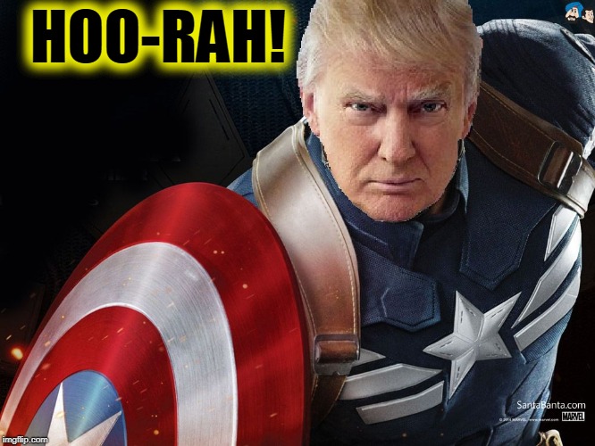 Trump @TheRealCaptainAmerica | HOO-RAH! | image tagged in trump therealcaptainamerica | made w/ Imgflip meme maker