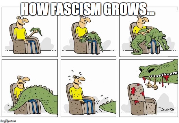 How fascism grows... | HOW FASCISM GROWS... | image tagged in fascism,nazism | made w/ Imgflip meme maker