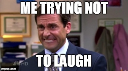 Michael Office | ME TRYING NOT; TO LAUGH | image tagged in michael office | made w/ Imgflip meme maker