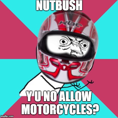 What the hell, Tina! | NUTBUSH; Y U NO ALLOW MOTORCYCLES? | image tagged in tina turner,music,motorcycles,banned | made w/ Imgflip meme maker
