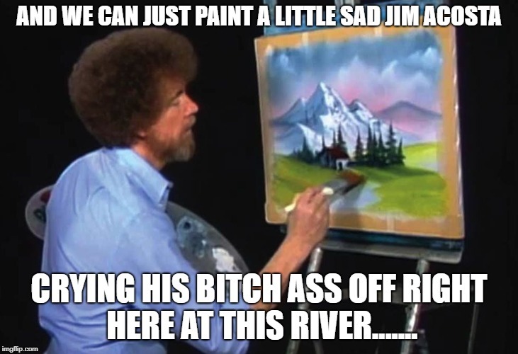 Jim Acosta Bob Ross painting | image tagged in fake news | made w/ Imgflip meme maker