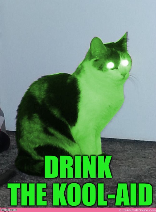 Hypno Raycat | DRINK THE KOOL-AID | image tagged in hypno raycat | made w/ Imgflip meme maker