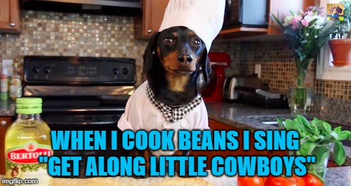 WHEN I COOK BEANS I SING "GET ALONG LITTLE COWBOYS" | made w/ Imgflip meme maker