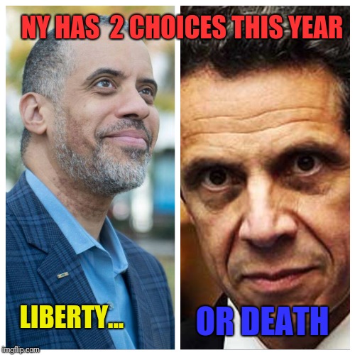 Let the torch of liberty light our way  | NY HAS  2 CHOICES THIS YEAR; LIBERTY... OR DEATH | image tagged in larry sharpe,sharpe hollister,libertarian party,sharpe 2018,liberty or death,status cuomo | made w/ Imgflip meme maker