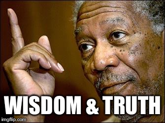 This Morgan Freeman | WISDOM & TRUTH | image tagged in this morgan freeman | made w/ Imgflip meme maker