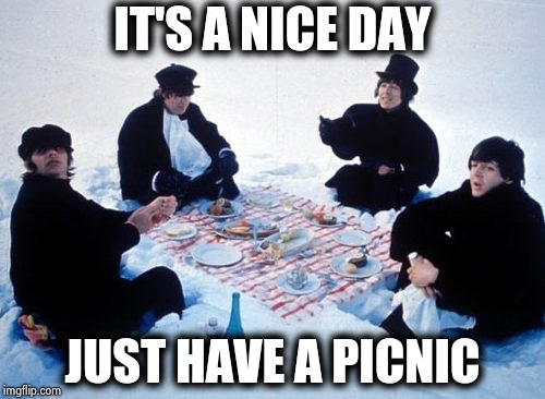 Canadian picnic | IT'S A NICE DAY JUST HAVE A PICNIC | image tagged in canadian picnic | made w/ Imgflip meme maker