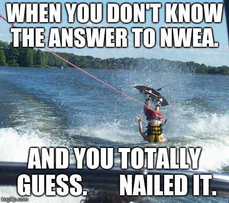 Nailed It | WHEN YOU DON'T KNOW THE ANSWER TO NWEA. AND YOU TOTALLY GUESS.       NAILED IT. | image tagged in memes,nailed it | made w/ Imgflip meme maker