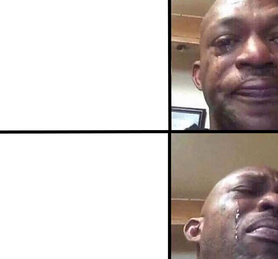 Black man crying over weed Blank Meme Template
