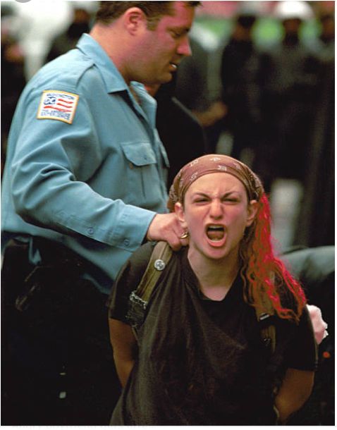 High Quality Angry Protester Getting Arrested Blank Meme Template