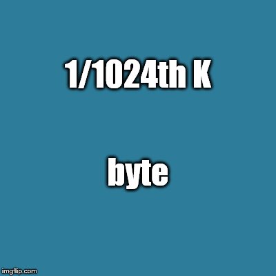 1/1024th K | 1/1024th K; byte | image tagged in elizabeth warren | made w/ Imgflip meme maker
