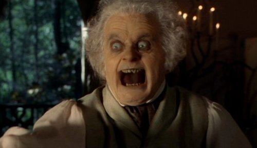 High Quality Scary face Bilbo Baggins hobbit Blank Meme Template