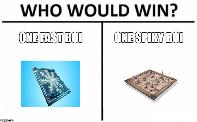 Who Would Win? Meme | ONE FAST BOI; ONE SPIKY BOI | image tagged in memes,who would win | made w/ Imgflip meme maker