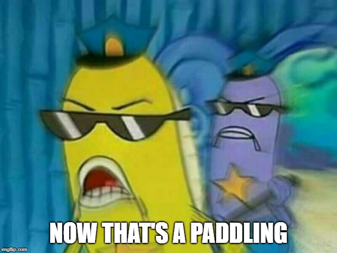 Spongebob Cops 3 | NOW THAT'S A PADDLING | image tagged in spongebob cops 3 | made w/ Imgflip meme maker
