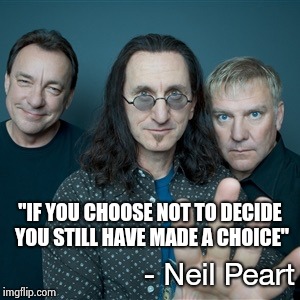 Just go out and vote already ! | "IF YOU CHOOSE NOT TO DECIDE YOU STILL HAVE MADE A CHOICE" - Neil Peart | image tagged in rush band,participation trophy,human rights,exercise,change my mind | made w/ Imgflip meme maker
