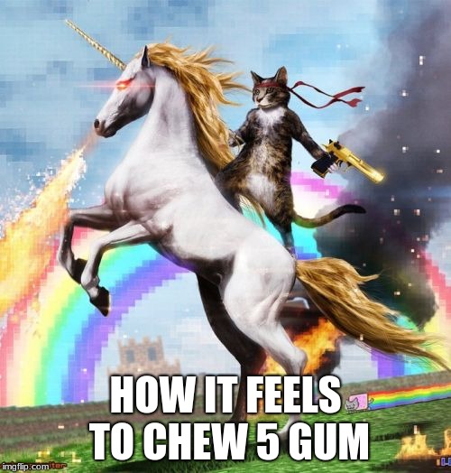 Welcome To The Internets | HOW IT FEELS TO CHEW 5 GUM | image tagged in memes,welcome to the internets | made w/ Imgflip meme maker