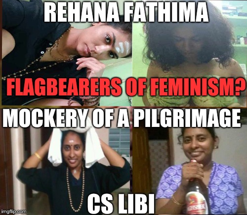 Ancient Aliens Meme | REHANA FATHIMA; FLAGBEARERS OF FEMINISM? MOCKERY OF A PILGRIMAGE; CS LIBI | image tagged in memes,ancient aliens | made w/ Imgflip meme maker