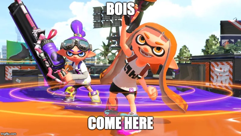 SPLATOON | BOIS; COME HERE | image tagged in dat boi | made w/ Imgflip meme maker