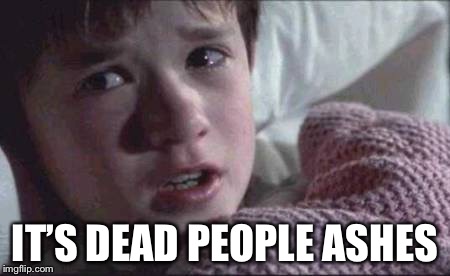I See Dead People Meme | IT’S DEAD PEOPLE ASHES | image tagged in memes,i see dead people | made w/ Imgflip meme maker