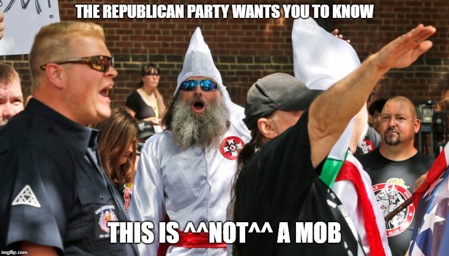 THE REPUBLICAN PARTY WANTS YOU TO KNOW THIS IS ^^NOT^^ A MOB | made w/ Imgflip meme maker