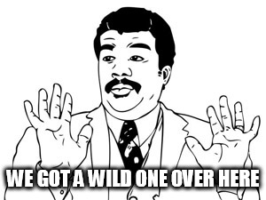 Neil deGrasse Tyson Meme | WE GOT A WILD ONE OVER HERE | image tagged in memes,neil degrasse tyson | made w/ Imgflip meme maker