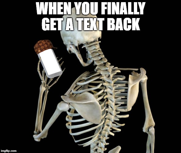 WHEN YOU FINALLY GET A TEXT BACK | image tagged in text back | made w/ Imgflip meme maker